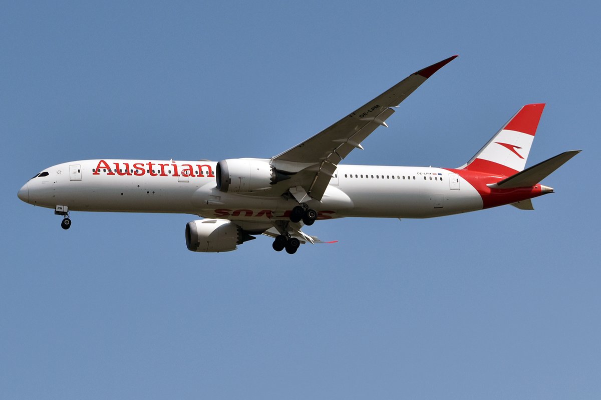 Az Austrian Airlines Boeing 787-9 gépe Bécsben